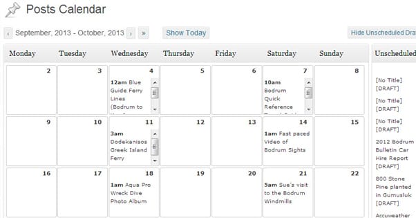 Posts Calendar for WordPress