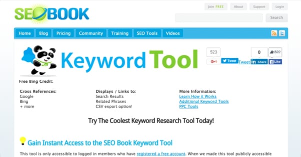 SEOBook Keyword Tool