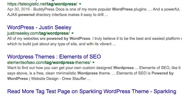 Wordpress Tag Examples