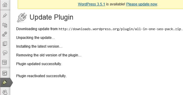 Wordpress Updating a Plugin