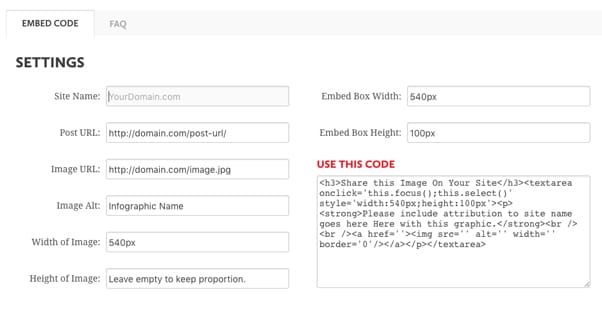 Embed Code Generator Website Example