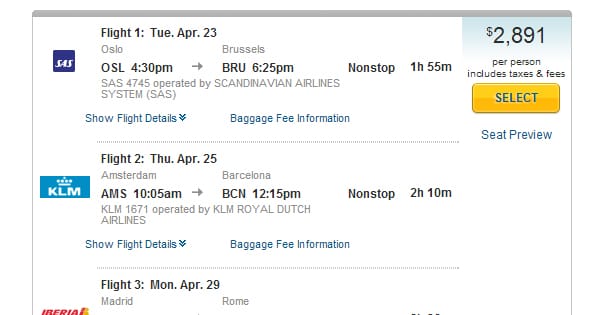 Flight Itinerary