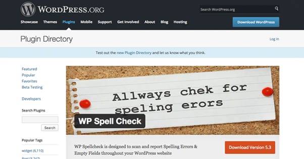 Wordpress WP Spell Check