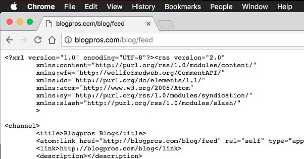 Blog Feed RSS Example
