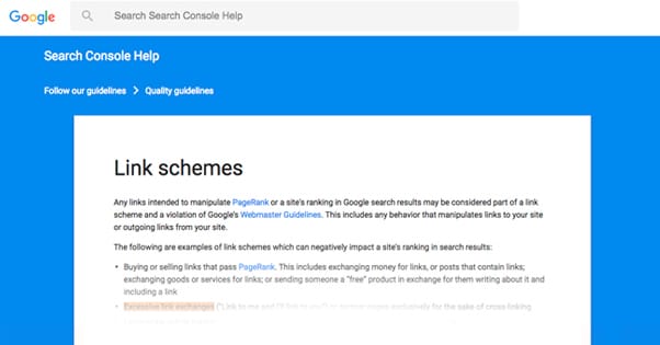 Link Schemes on Google