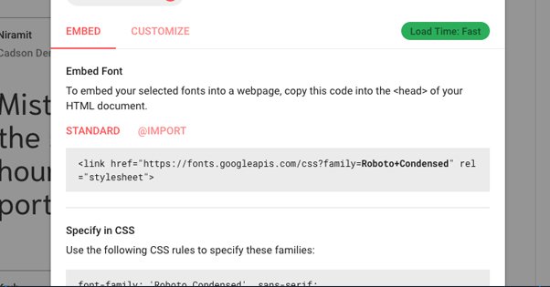 Embed Font Code