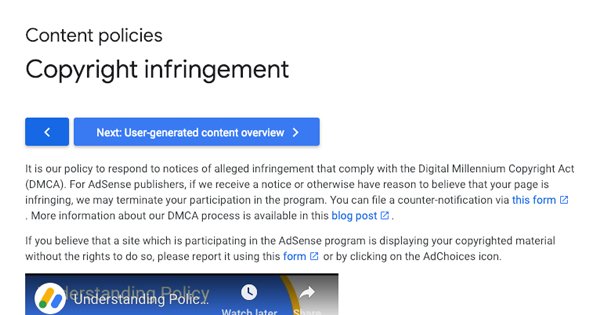 Copyright Infringement on AdSense