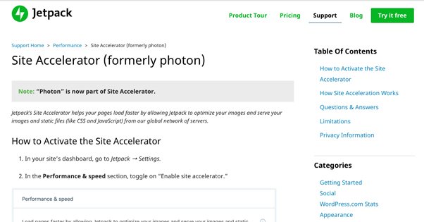 Jetpack Site Accelerator Photon