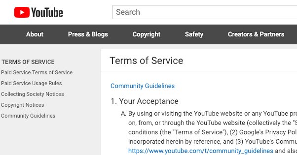 YouTube Terms of Service