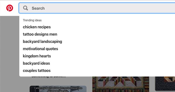 Pinterest Search Suggestions