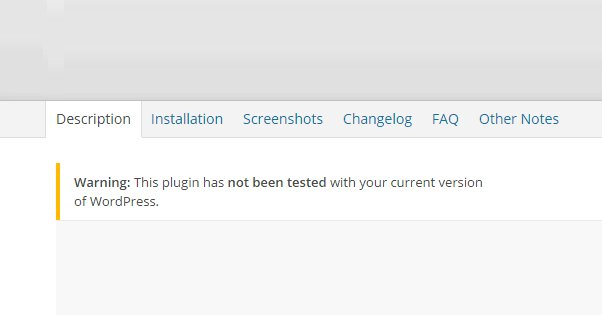 Plugin Not Tested